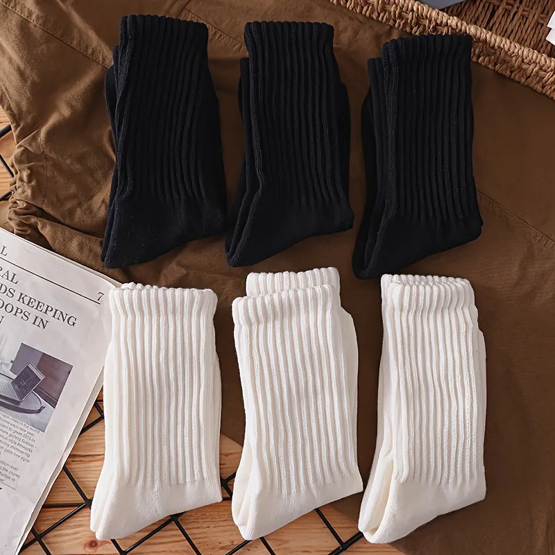 6-Pair Pack of Mens Ultra-Breathable, Extra-Comfortable Solid Crew Socks - Insulated Thermal for Stylish Casual Wear, Luxuriously Soft - Perfect for Winter & All-Autumn Season