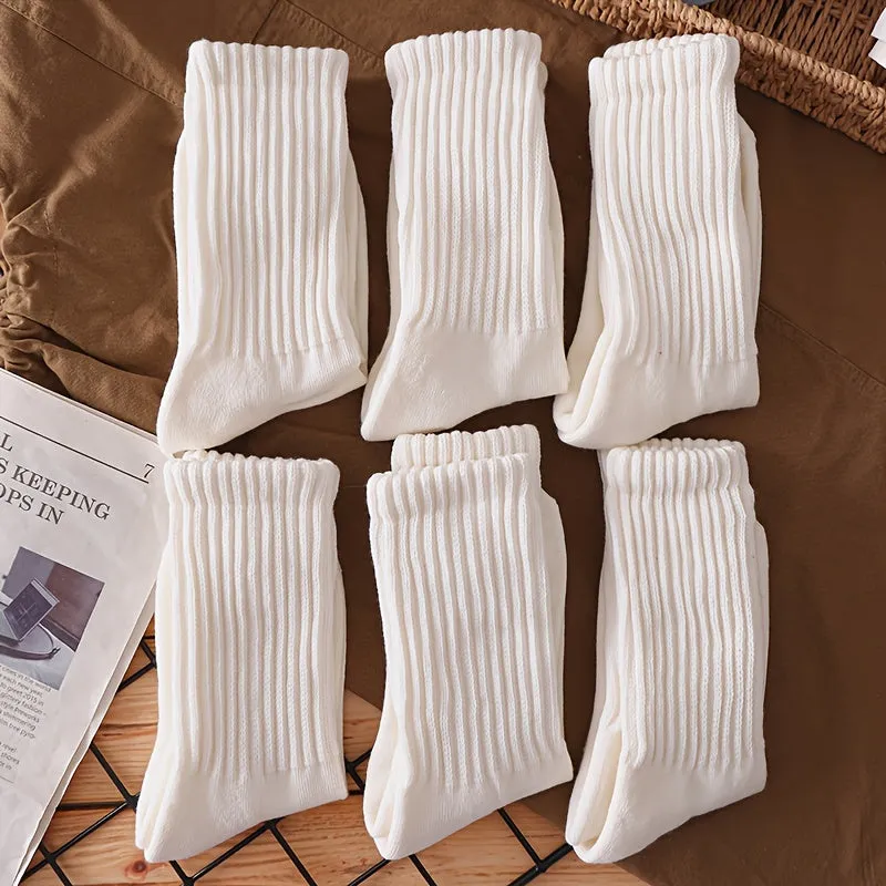 6-Pair Pack of Mens Ultra-Breathable, Extra-Comfortable Solid Crew Socks - Insulated Thermal for Stylish Casual Wear, Luxuriously Soft - Perfect for Winter & All-Autumn Season