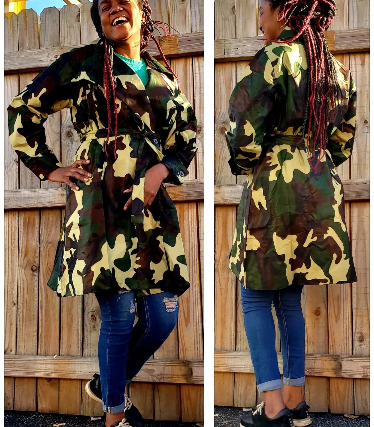 7030- Trench Coat-Camouflage