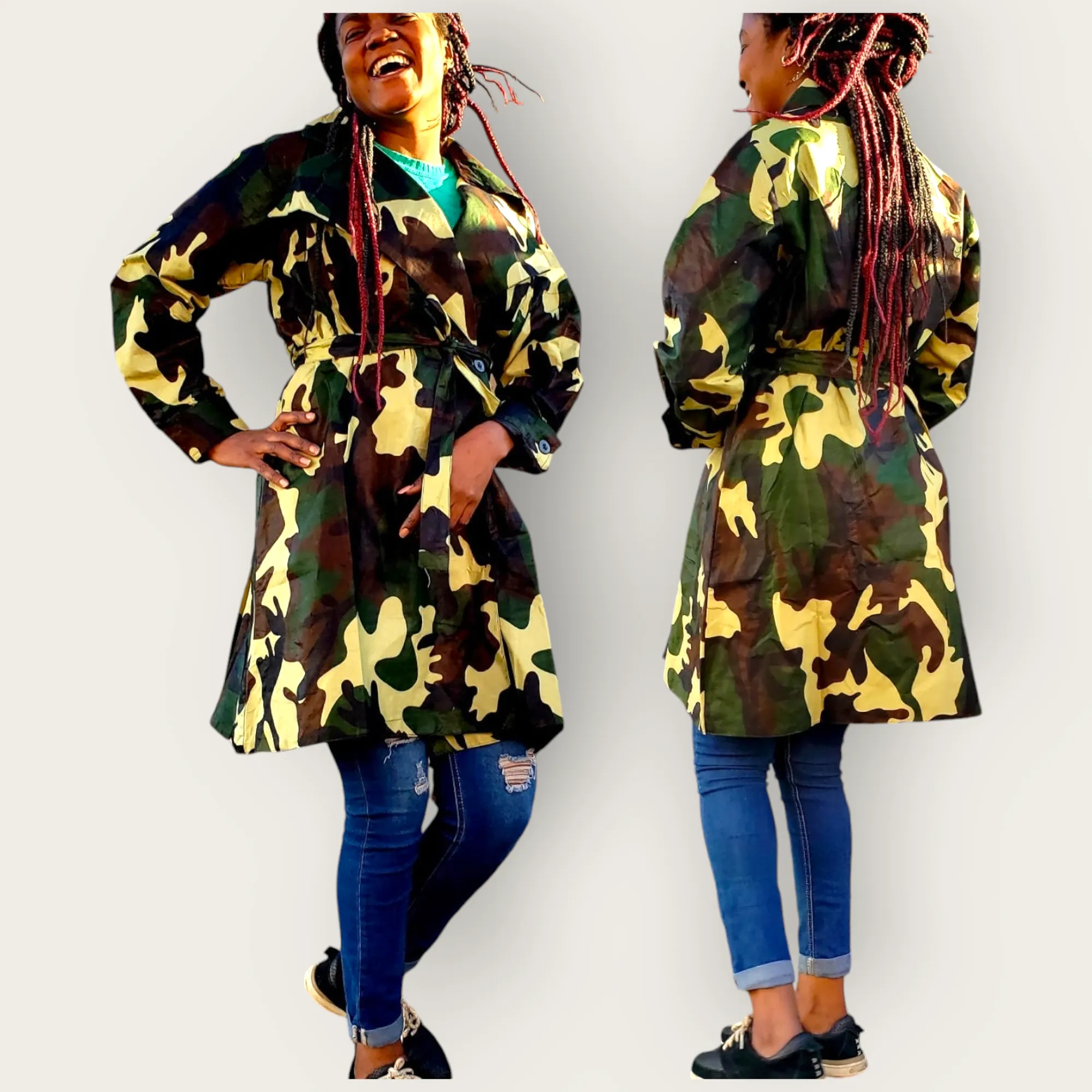 7030- Trench Coat-Camouflage