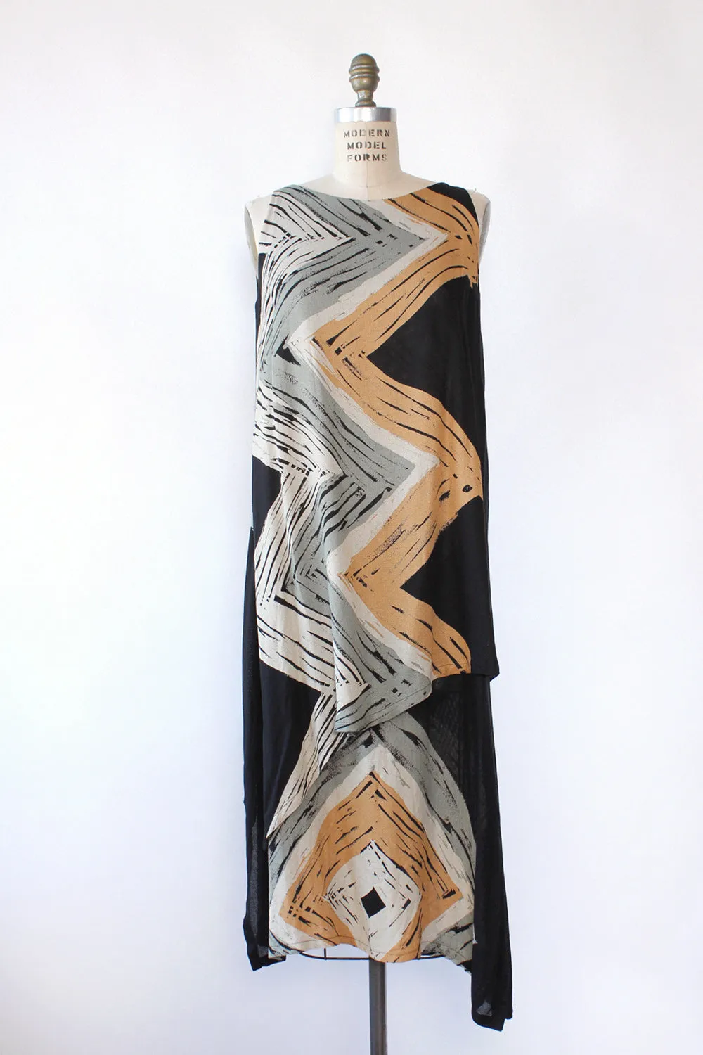 Abstract Layered Tank Dress M