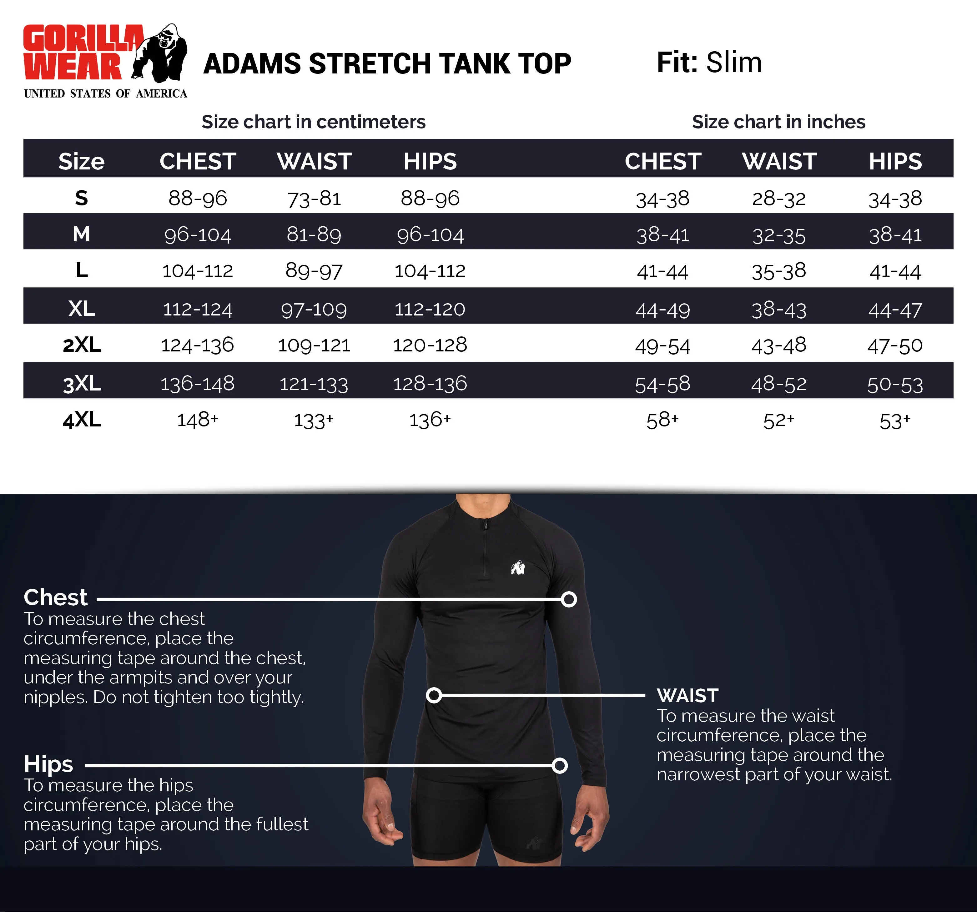 Adams Stretch Tank Top - Black