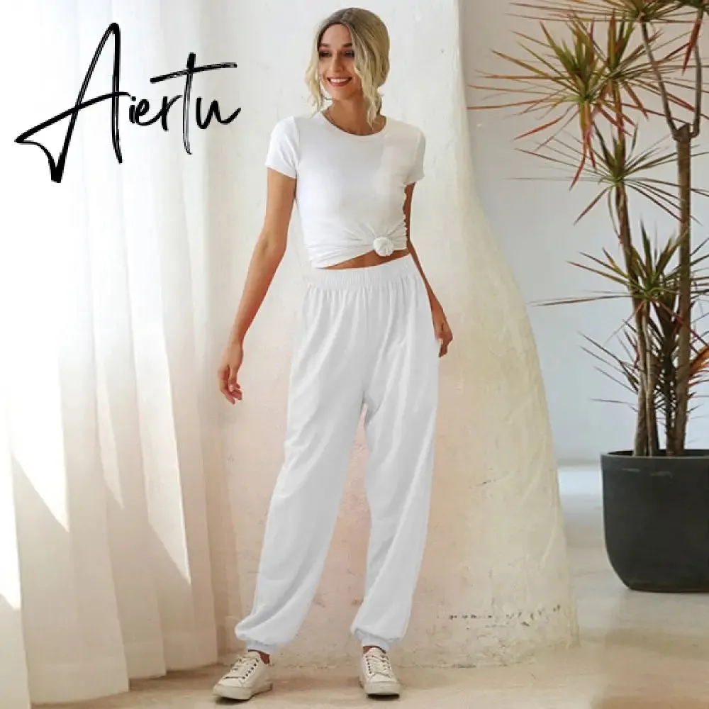 Aiertu Harajuku Joggers Wide Leg SweatPants Women Trousers High Waist Pants Streetwear Korean Casual Pant Femme Fall New