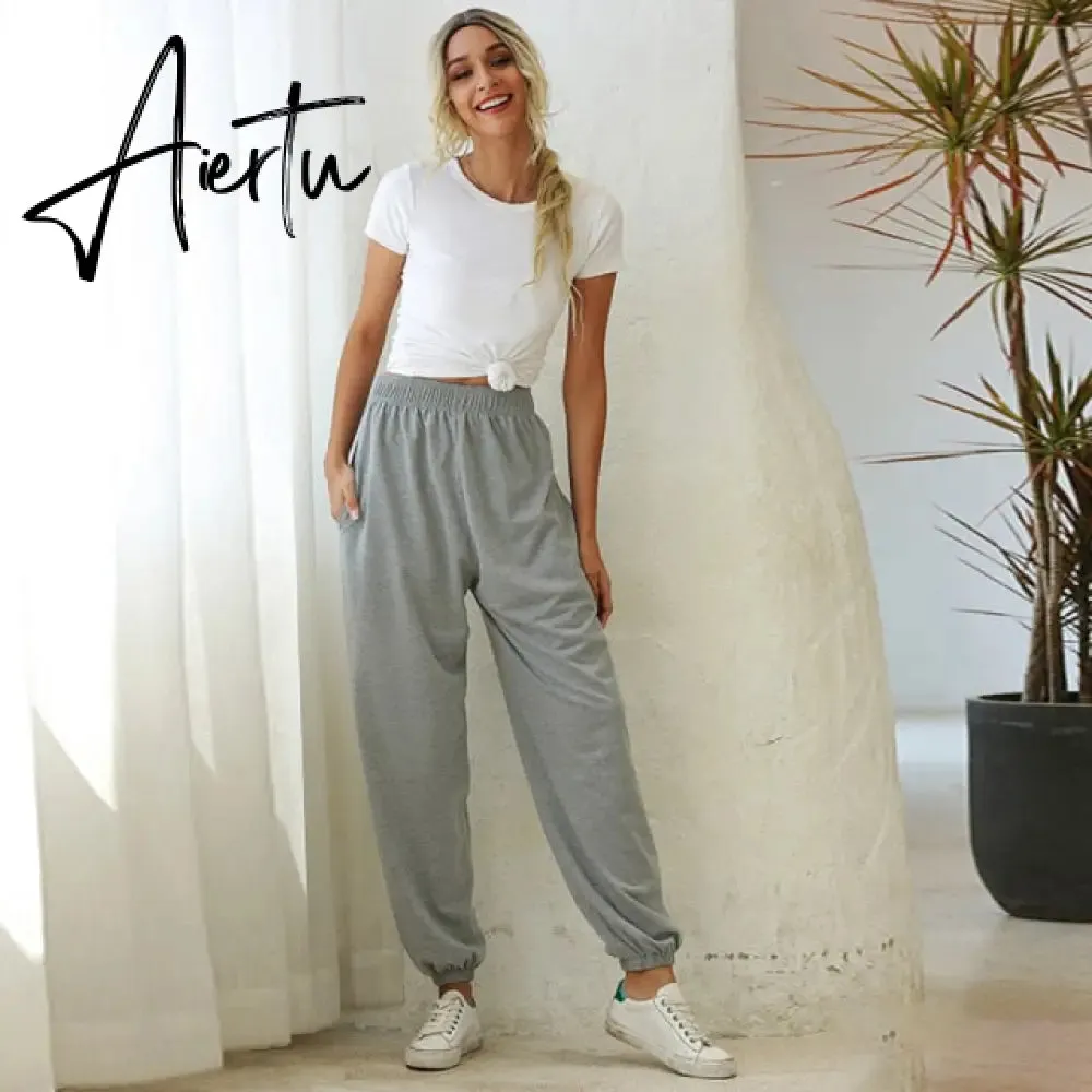 Aiertu Harajuku Joggers Wide Leg SweatPants Women Trousers High Waist Pants Streetwear Korean Casual Pant Femme Fall New