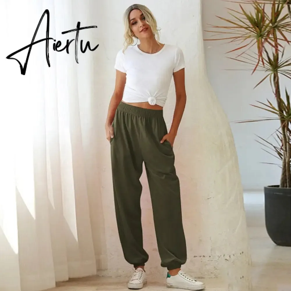 Aiertu Harajuku Joggers Wide Leg SweatPants Women Trousers High Waist Pants Streetwear Korean Casual Pant Femme Fall New