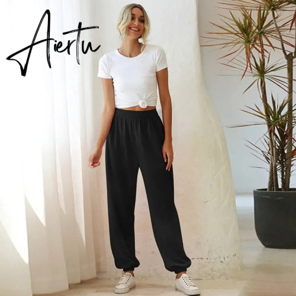 Aiertu Harajuku Joggers Wide Leg SweatPants Women Trousers High Waist Pants Streetwear Korean Casual Pant Femme Fall New