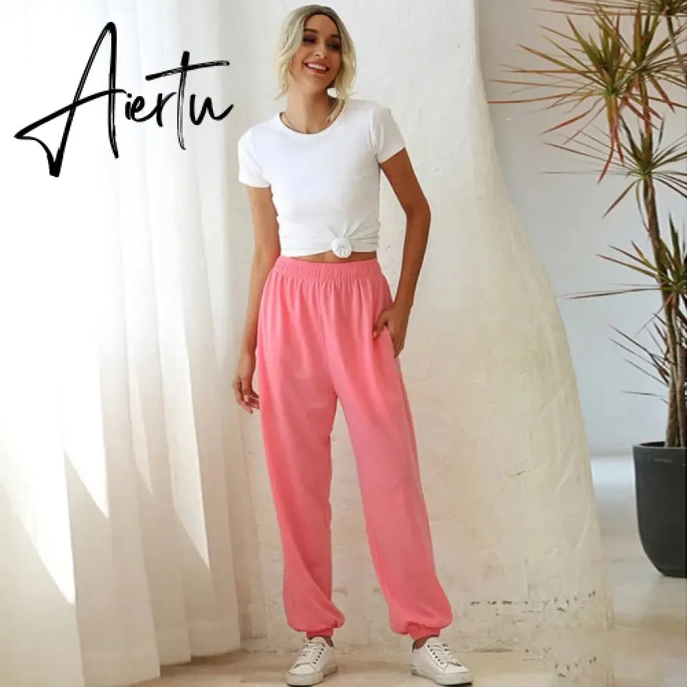 Aiertu Harajuku Joggers Wide Leg SweatPants Women Trousers High Waist Pants Streetwear Korean Casual Pant Femme Fall New