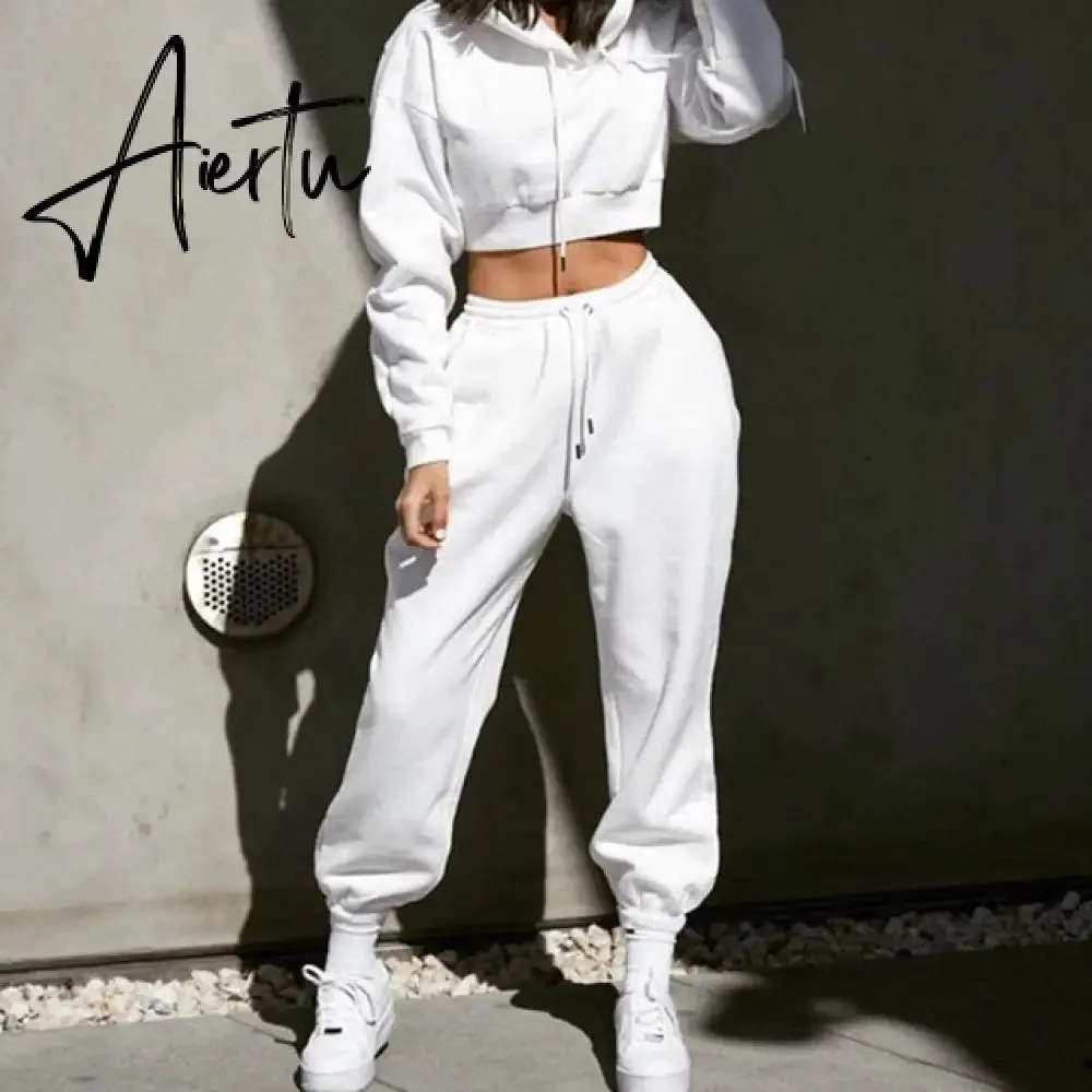 Aiertu Harajuku Joggers Wide Leg SweatPants Women Trousers High Waist Pants Streetwear Korean Casual Pant Femme Fall New