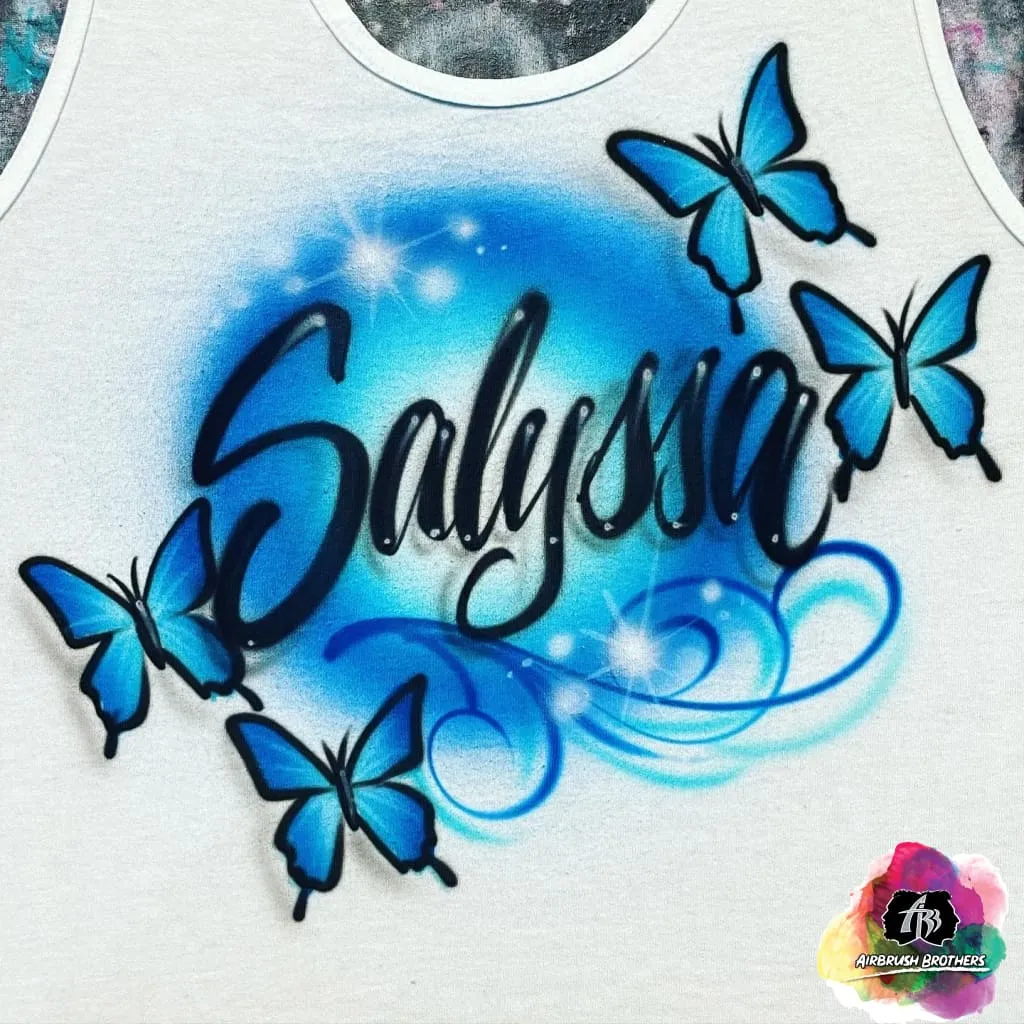 Airbrush Butterfly Tank Top Shirt Design