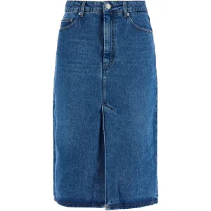 Ami Alexandre Matiussi denim midi skirt in seven