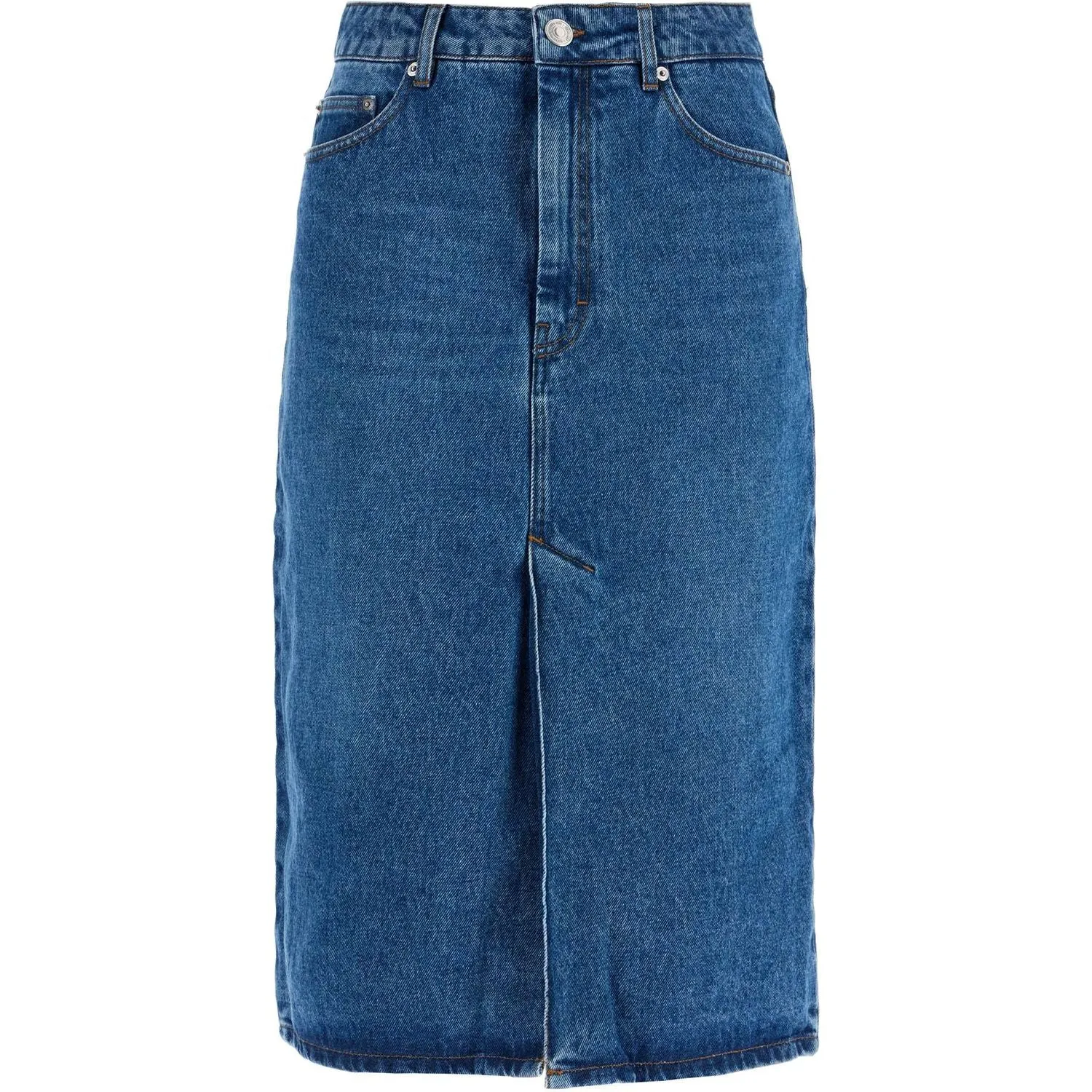 Ami Alexandre Matiussi denim midi skirt in seven