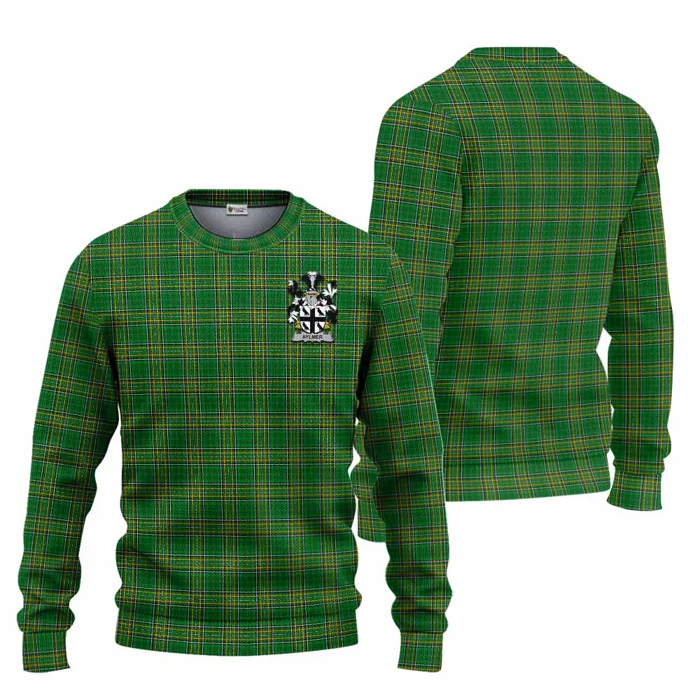 Aylmer Irish Clan Tartan Knitted Sweater with Coat of Arms