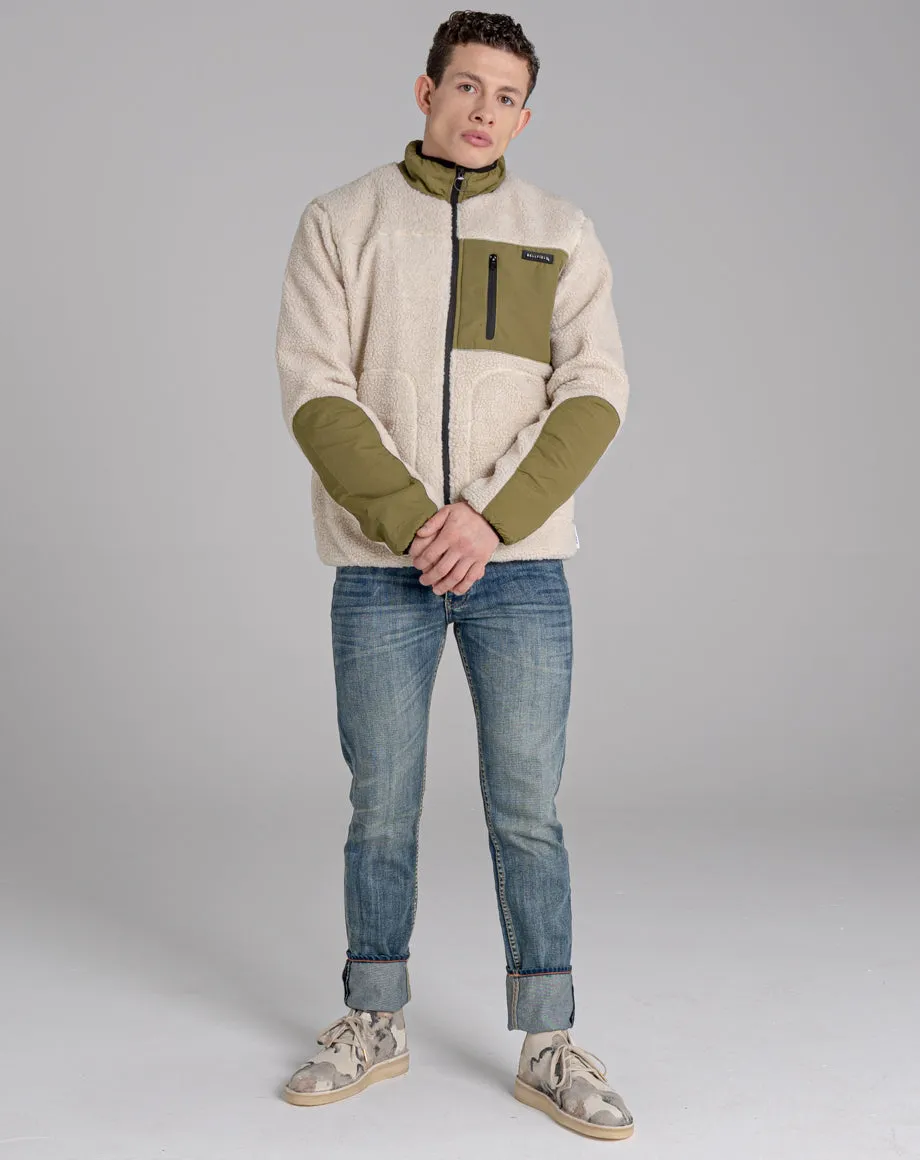 BANKSII SHERPA FLEECE FUNNEL NECK MEN'S JACKET | IVORY