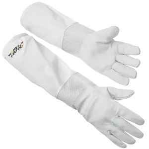 Beekeeping Ventilated Gloves, Goatskin Leather and Canvas Sleeve