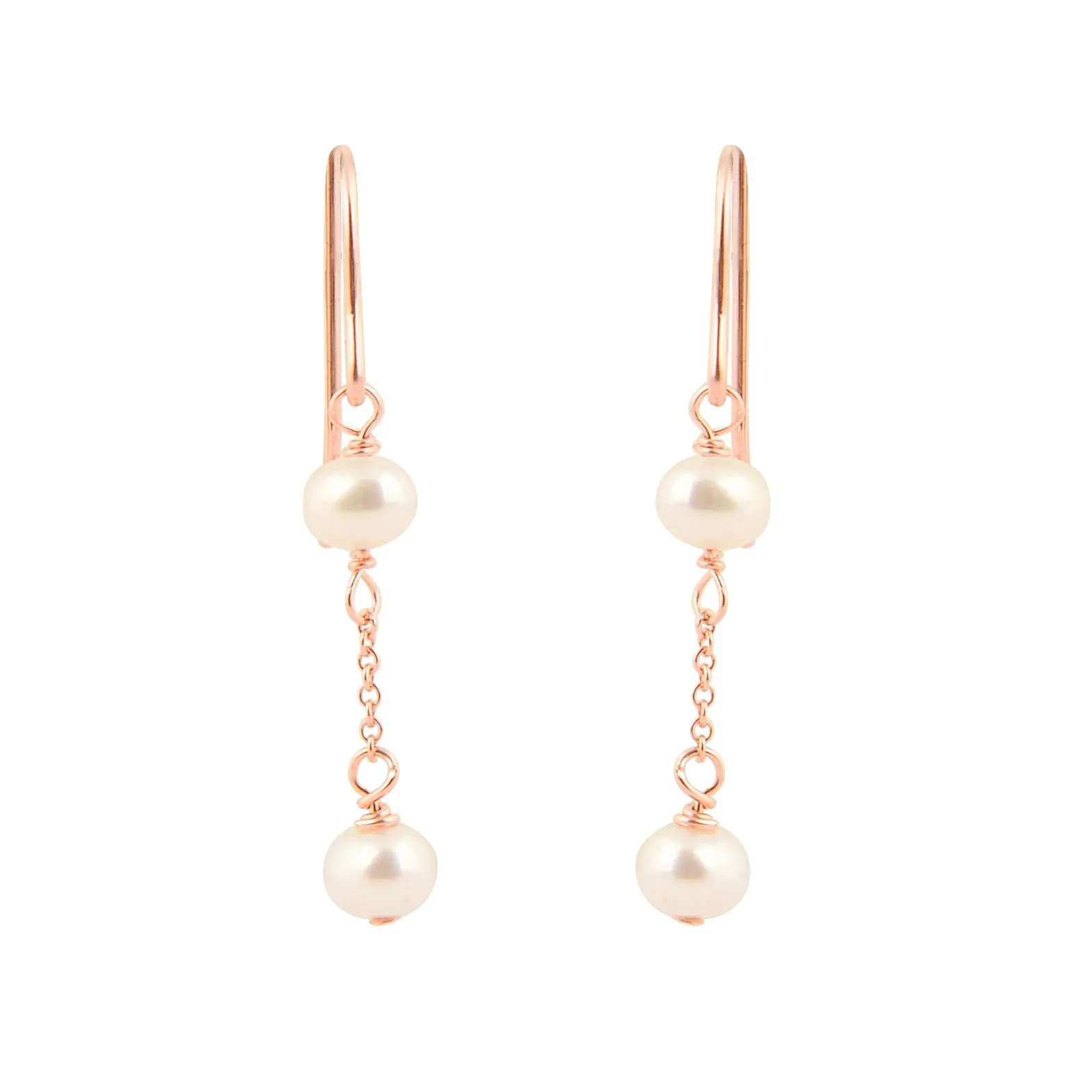 Belle Rose Gold Bridal Earrings