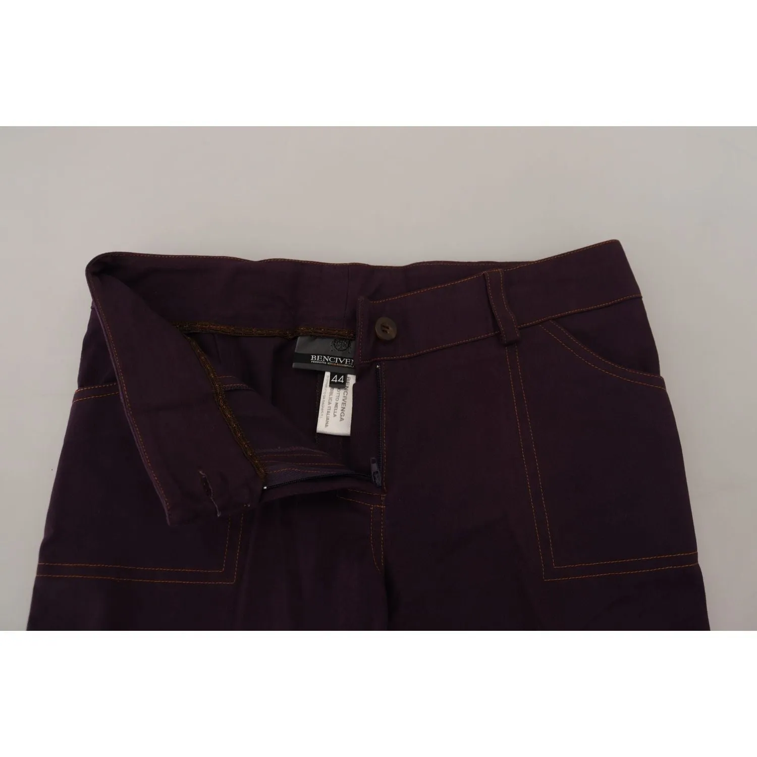 BENCIVENGA Elegant Tapered Purple Cotton Pants