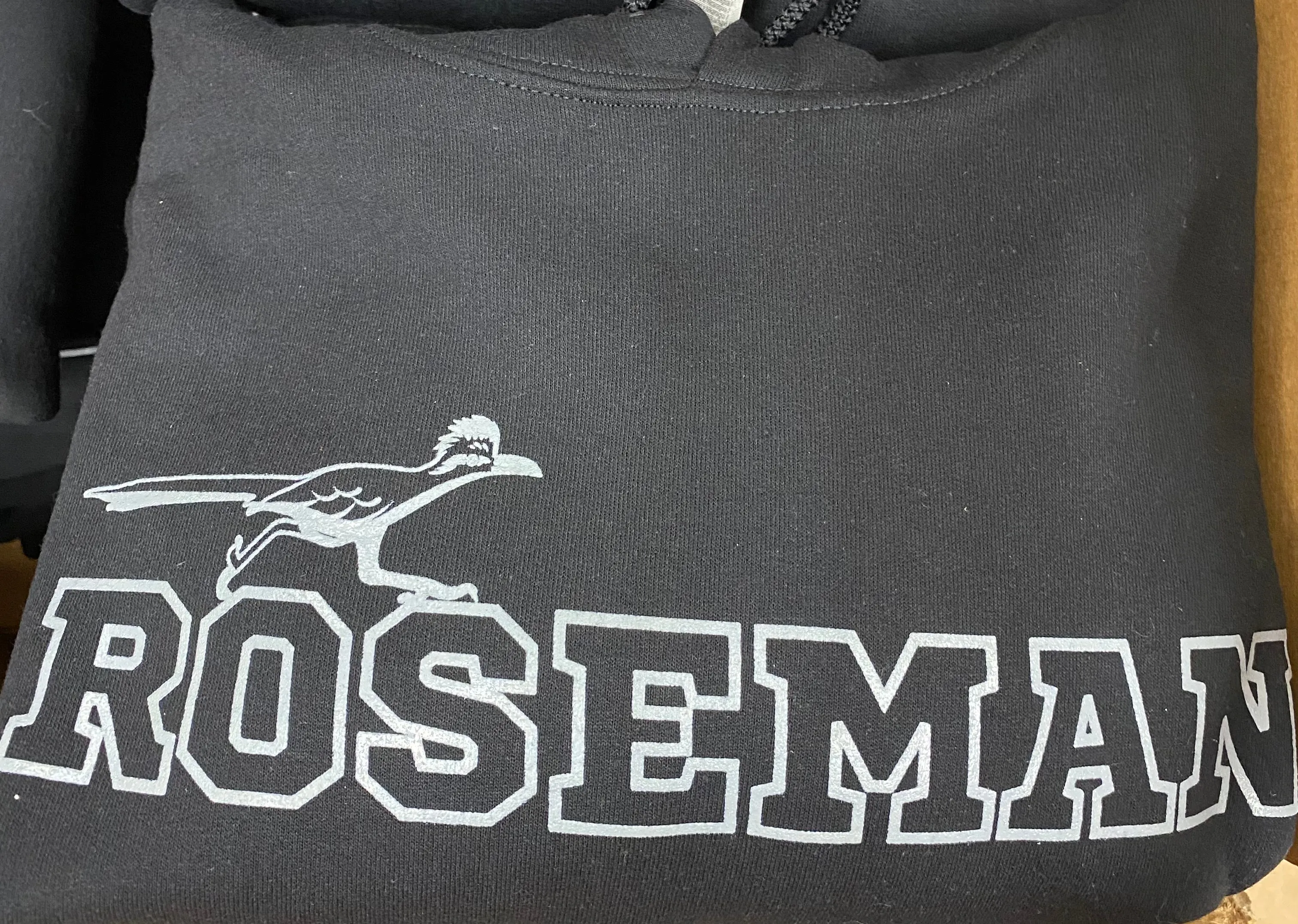 Black Hoodie with the Running Roadrunner Logo