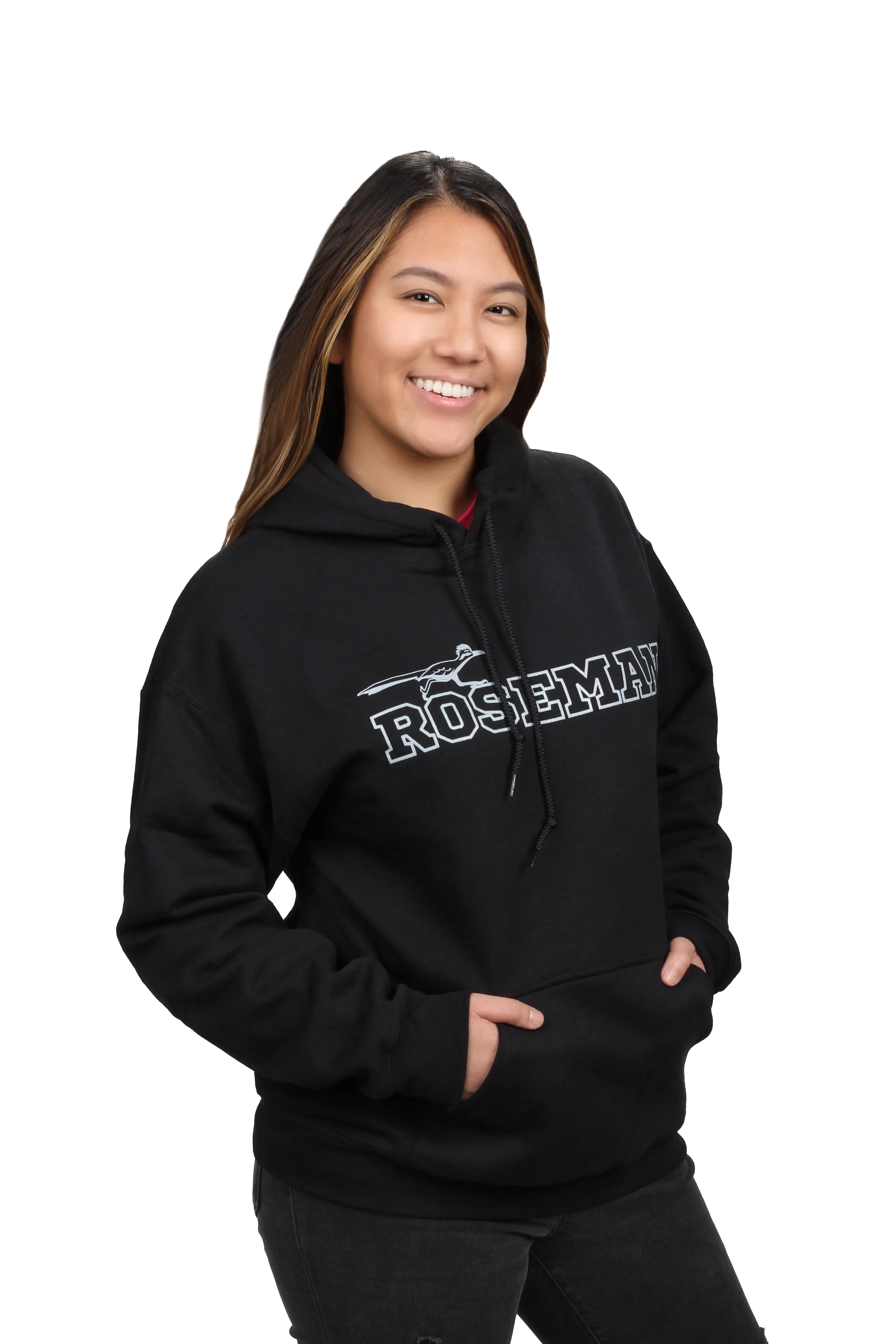 Black Hoodie with the Running Roadrunner Logo