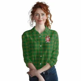 Boran Irish Clan Tartan Women's Casual Shirt with Coat of Arms