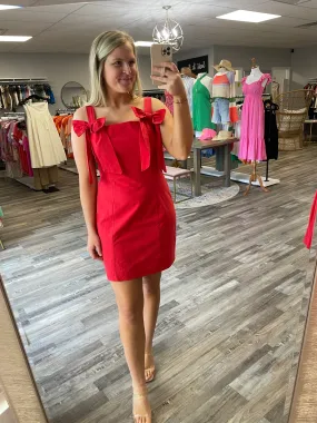 Bow Detail Dress - Red