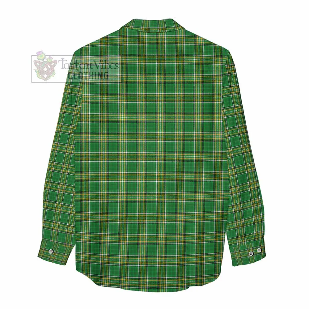 Bradley Irish Clan Tartan Women's Casual Shirt with Coat of Arms