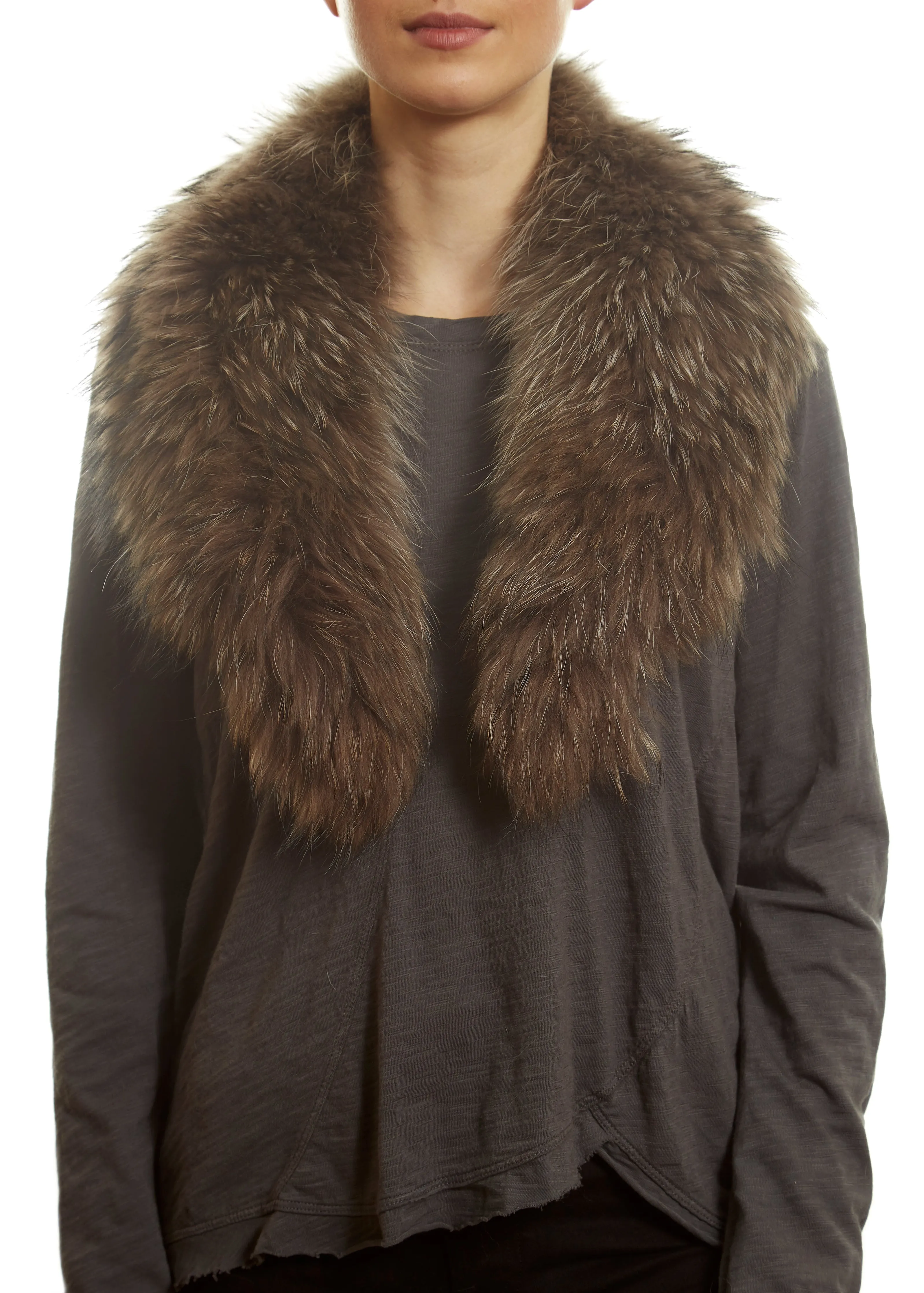 Brown Genuine Fox Fur Collar