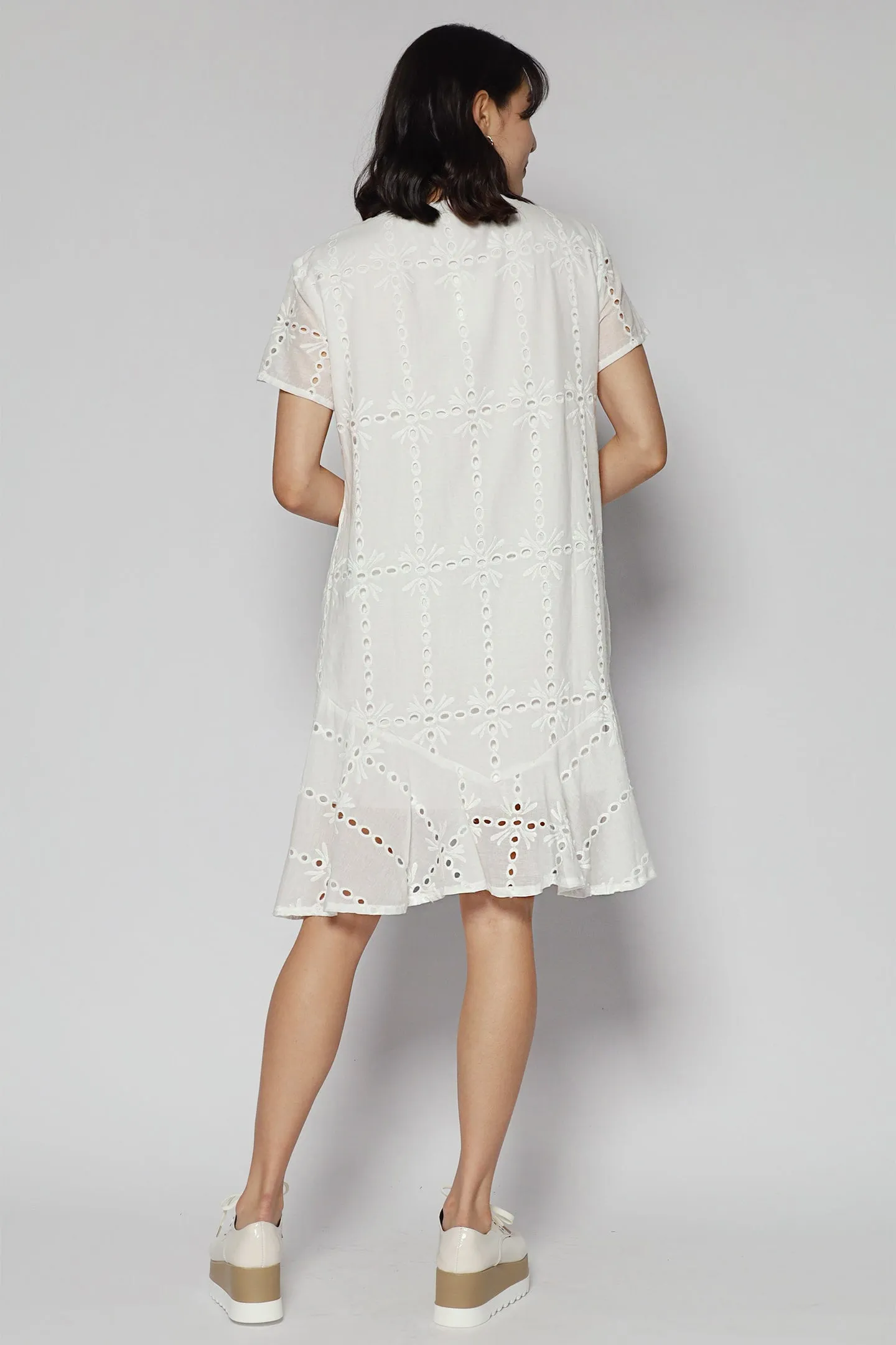 Bundchen Dress in White Crochet