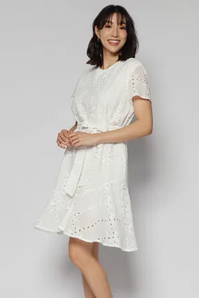 Bundchen Dress in White Crochet