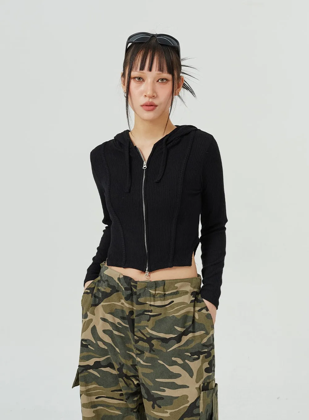 Camo Cargo Wide Leg Pants CM317