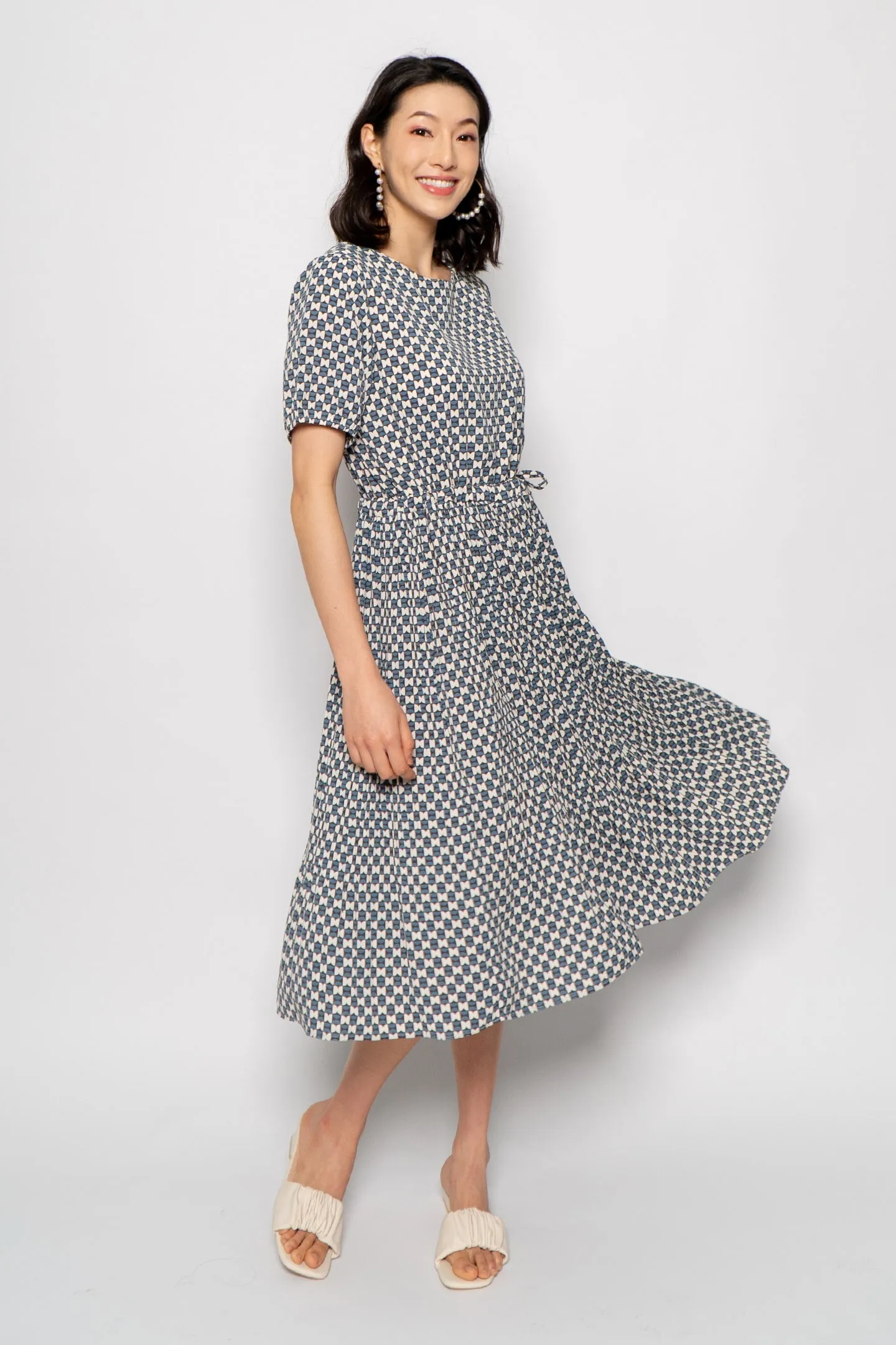 Colle Dress in Blue Pattern