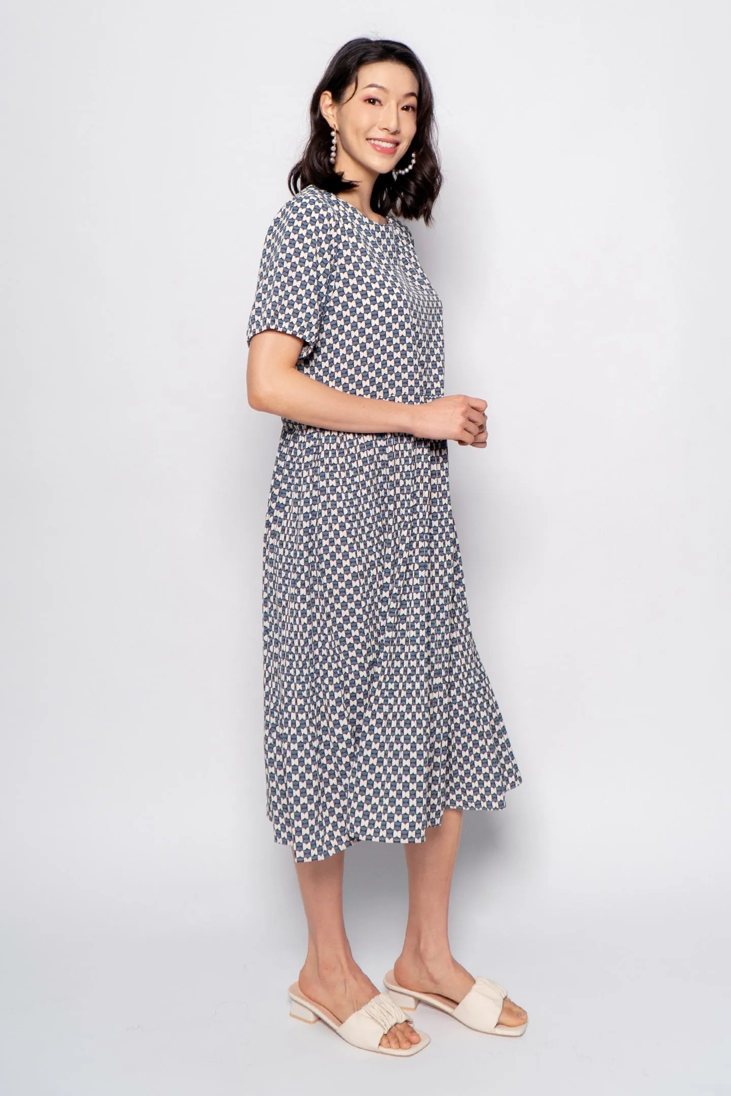 Colle Dress in Blue Pattern