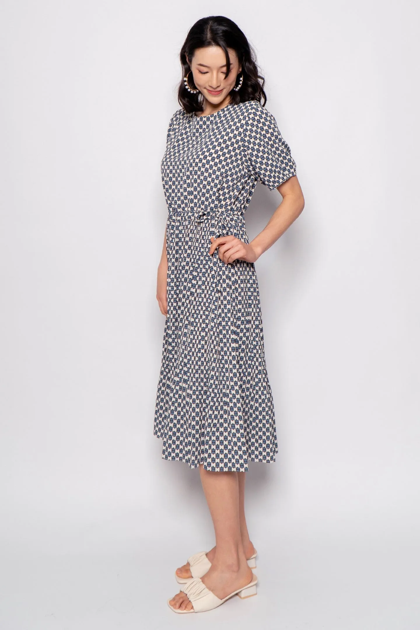 Colle Dress in Blue Pattern