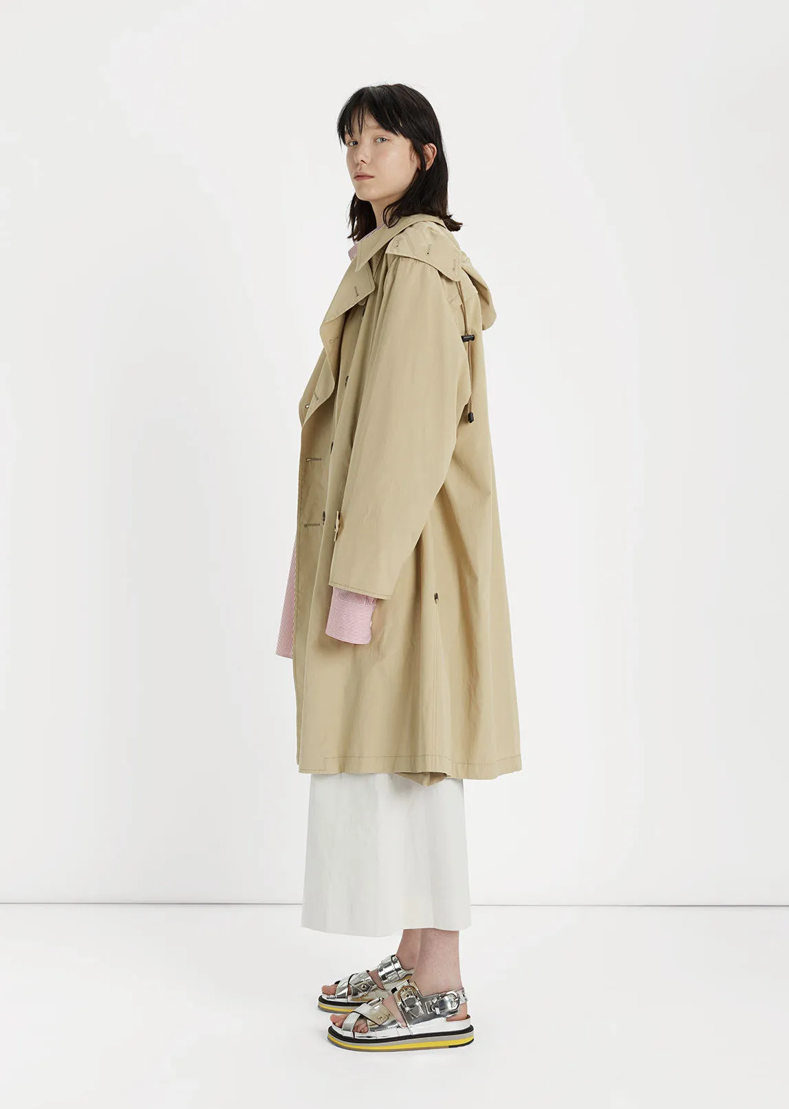 Convertible Popeline Trench Dress