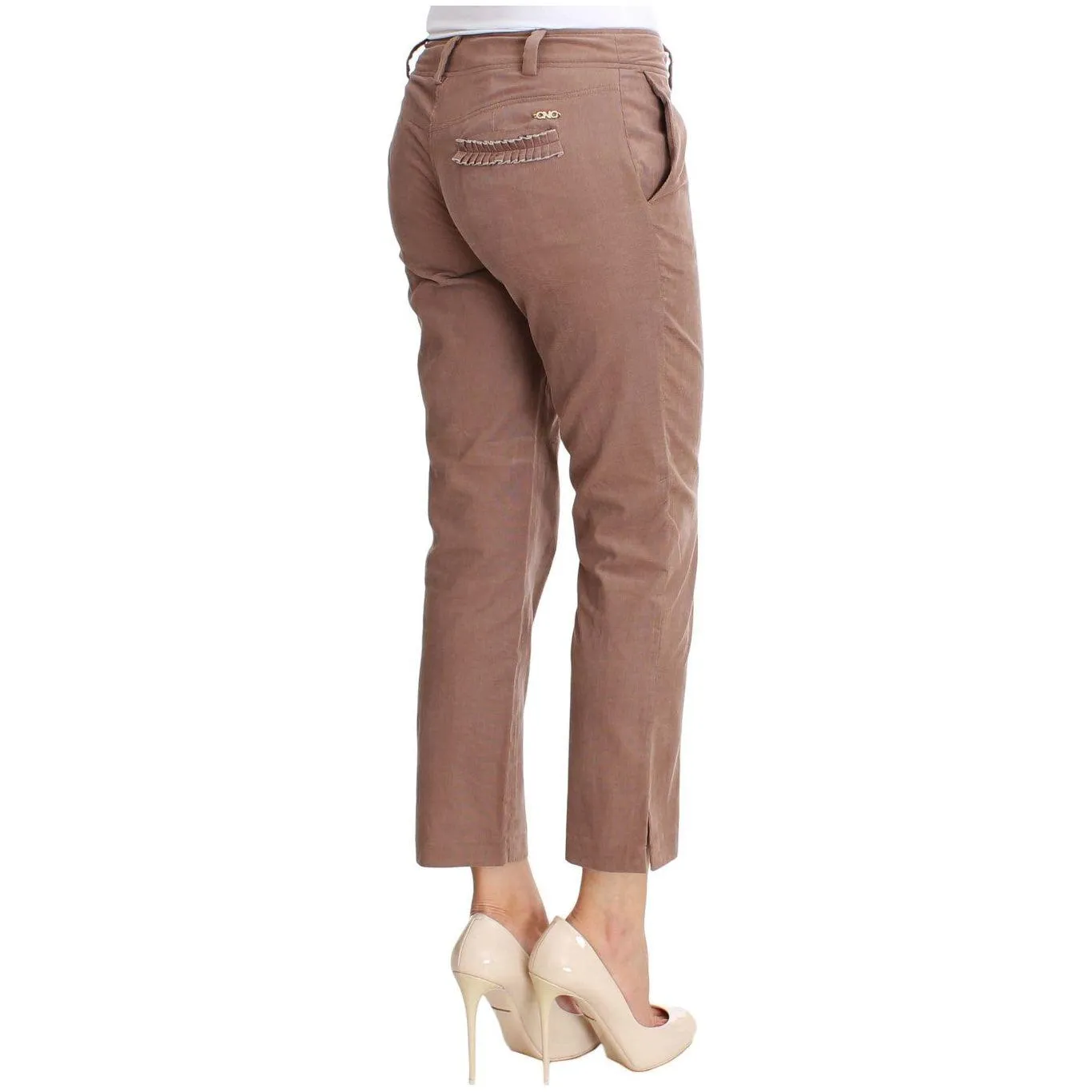 Costume National Chic Brown Cropped Corduroy Pants