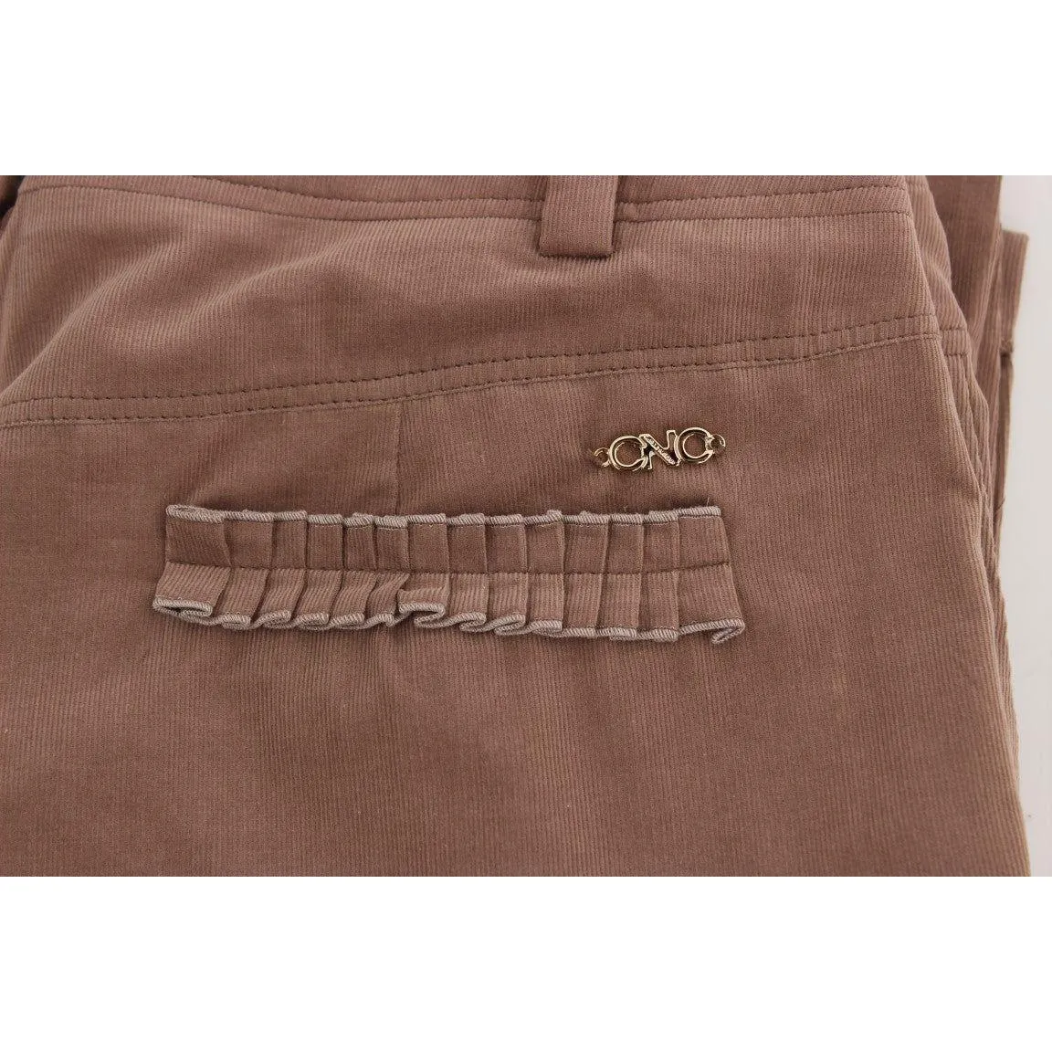 Costume National Chic Brown Cropped Corduroy Pants