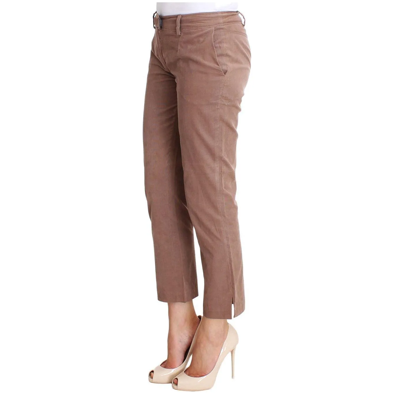 Costume National Chic Brown Cropped Corduroy Pants