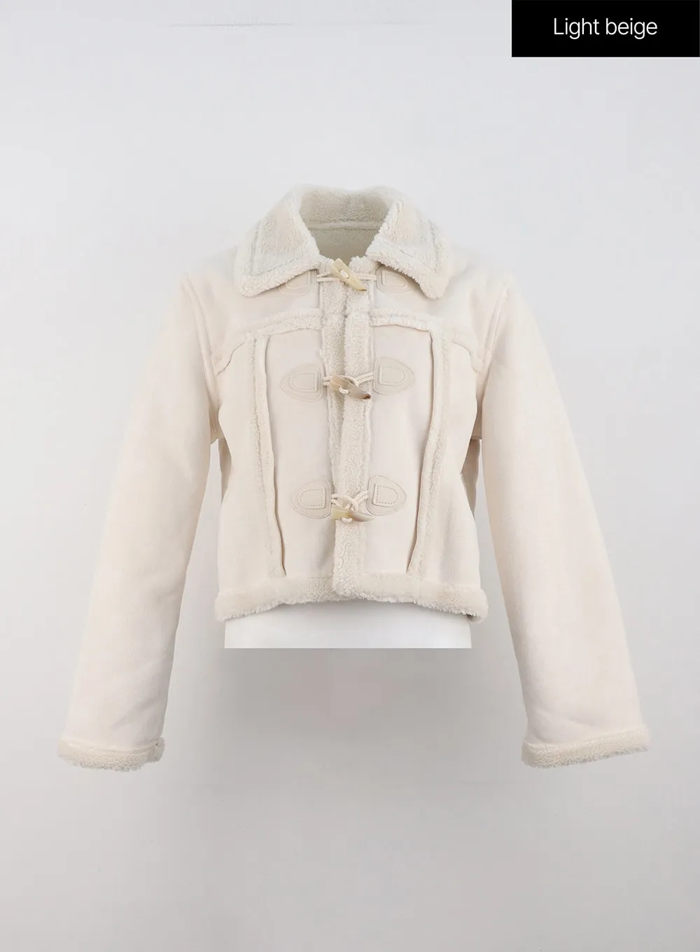 Crop Toggle Faux Fur Jacket ON329