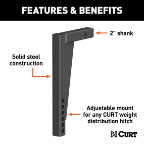 CURT 17125 Weight Distribution Shank (2in. Shank; 14-1/2in. Drop)