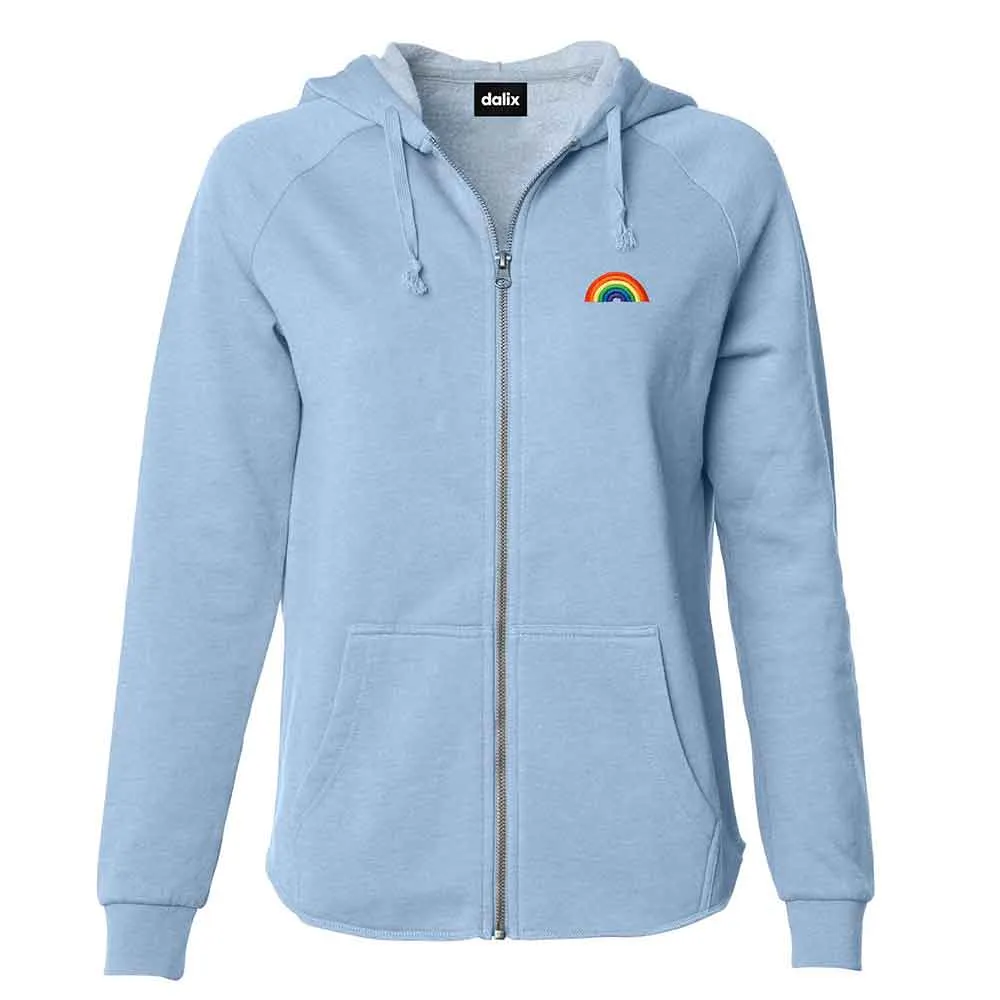 Dalix Rainbow Washed Zip Hoodie