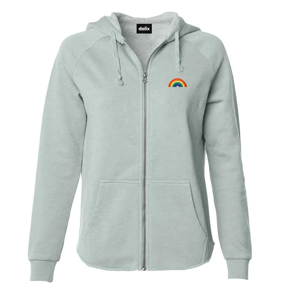 Dalix Rainbow Washed Zip Hoodie