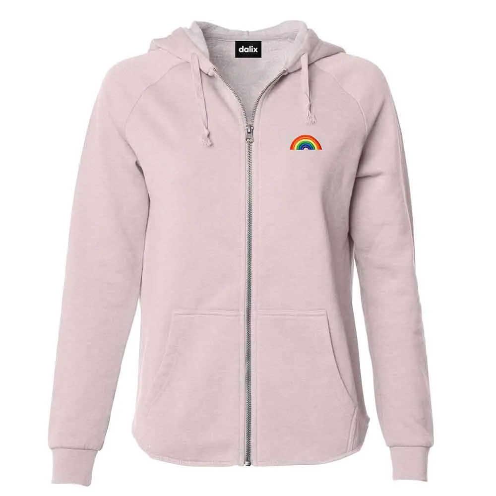 Dalix Rainbow Washed Zip Hoodie