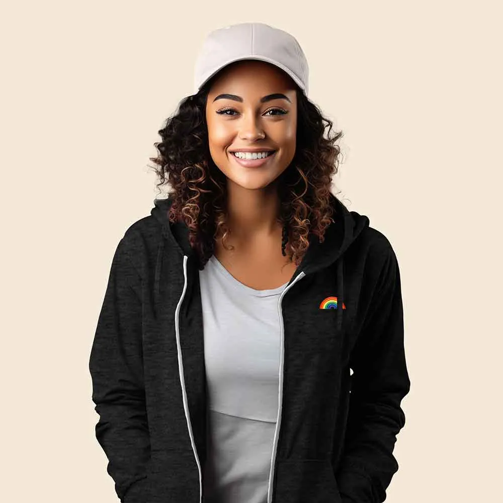 Dalix Rainbow Washed Zip Hoodie