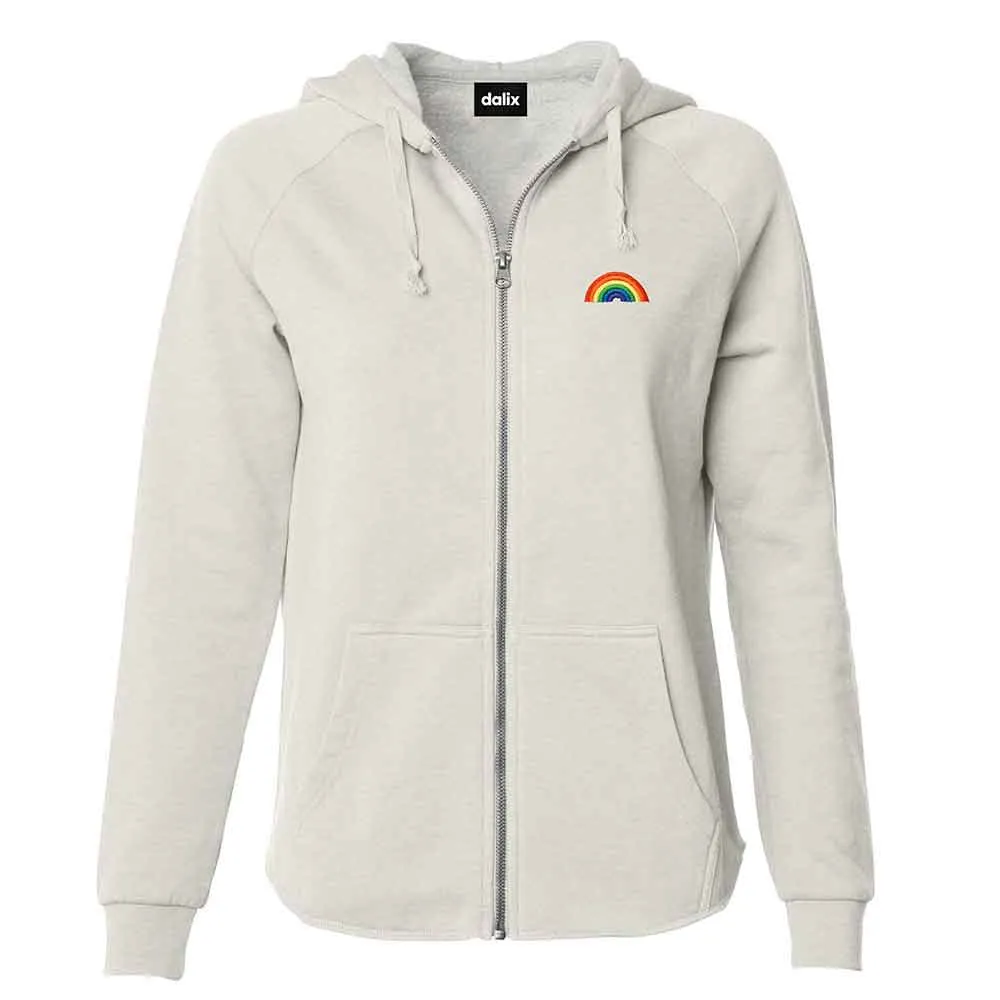 Dalix Rainbow Washed Zip Hoodie