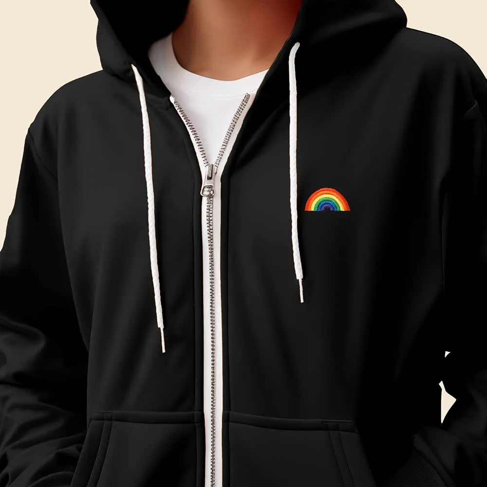 Dalix Rainbow Zip Hoodie