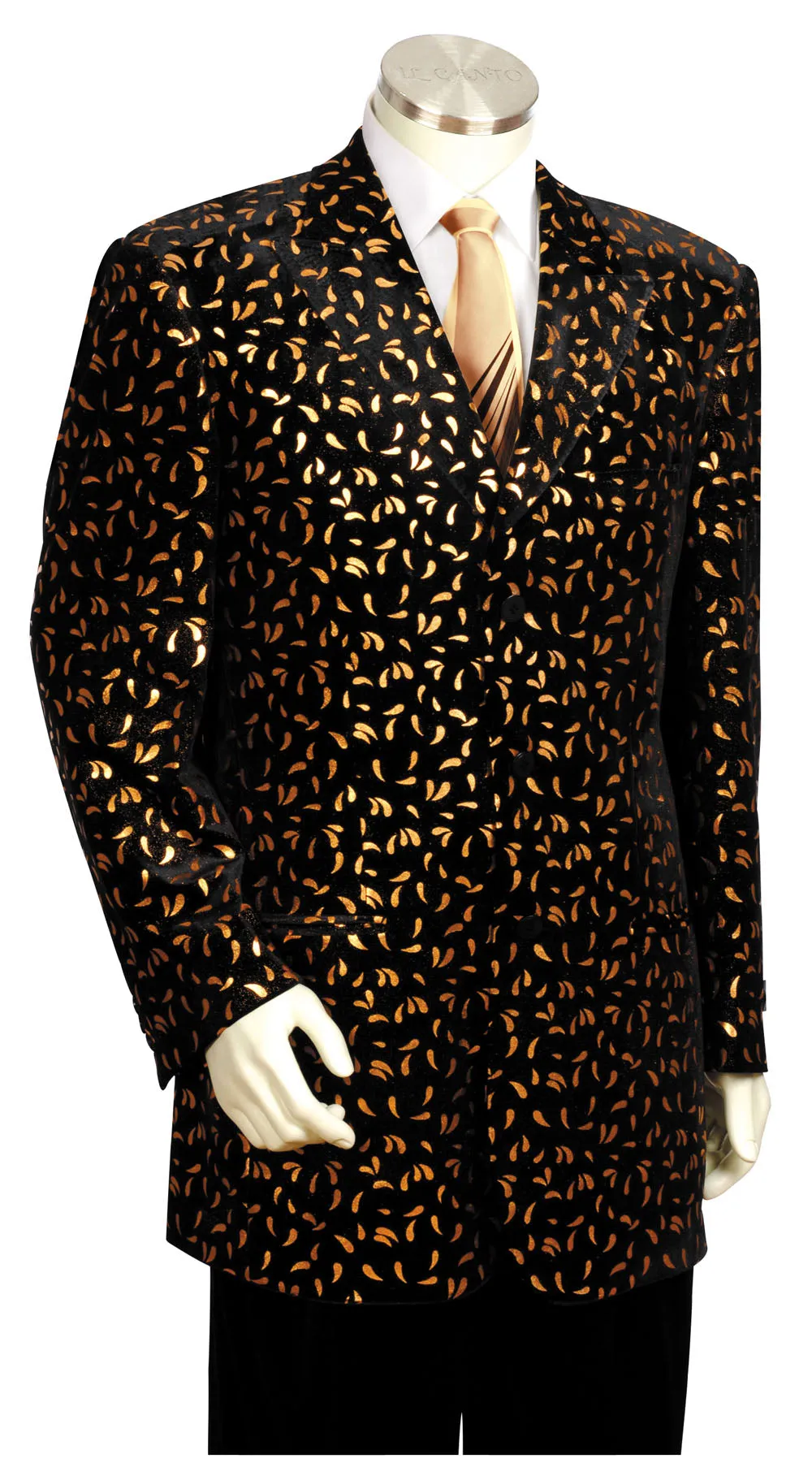 Disco Teardrops Velvet Entertainment 2pc  Zoot Suit Set - Gold