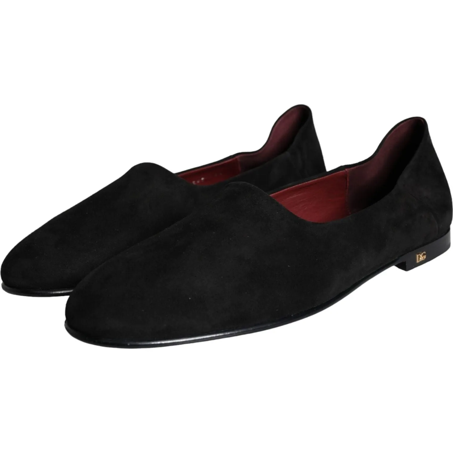 Dolce & Gabbana Black Suede Loafers Formal Slip On Shoes