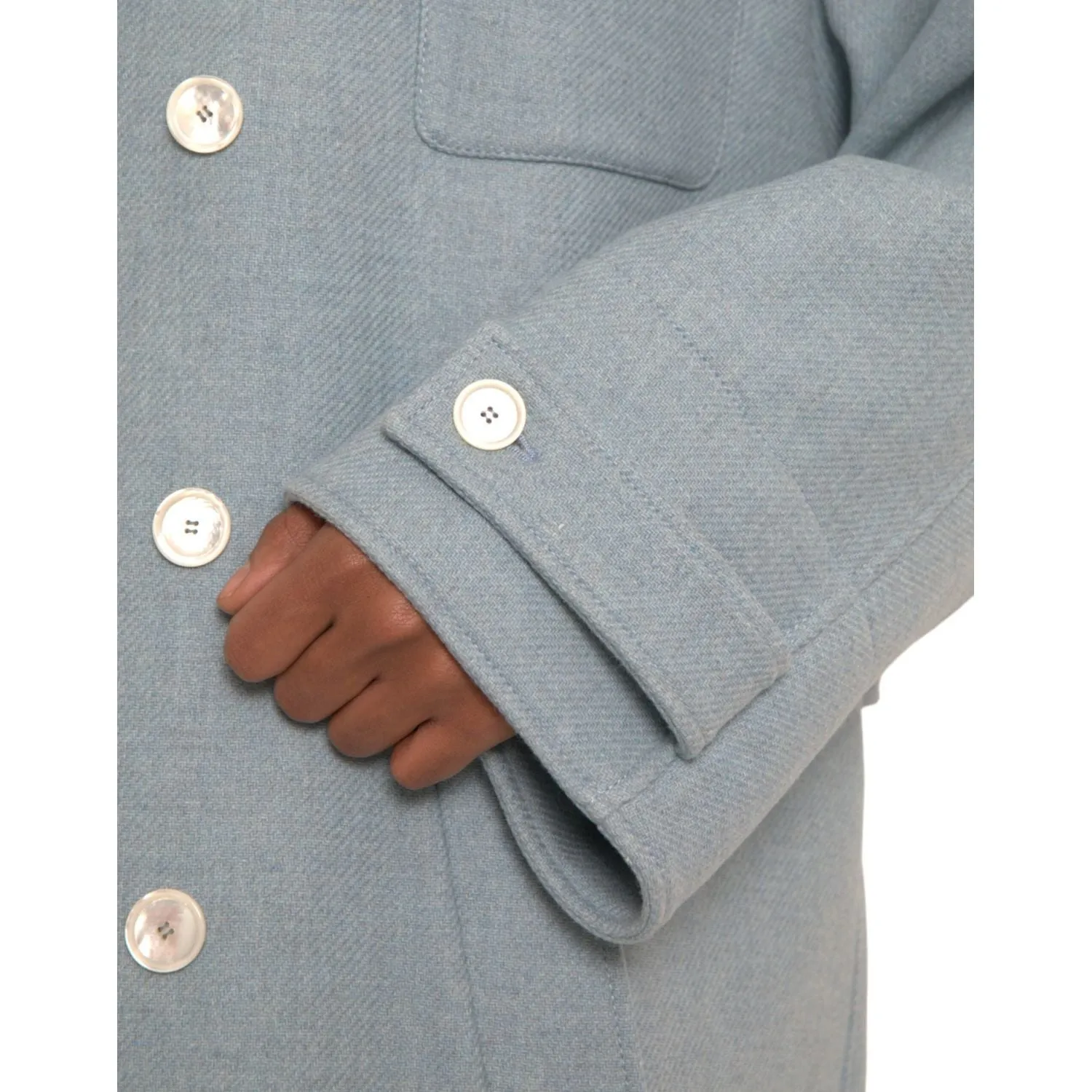 Dolce & Gabbana Blue Double Breasted Trench Coat Jacket