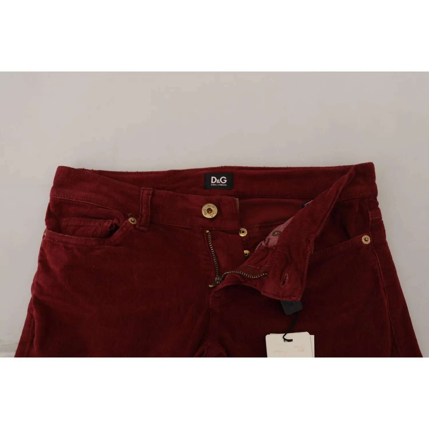 Dolce & Gabbana Chic Maroon Corduroy Pants