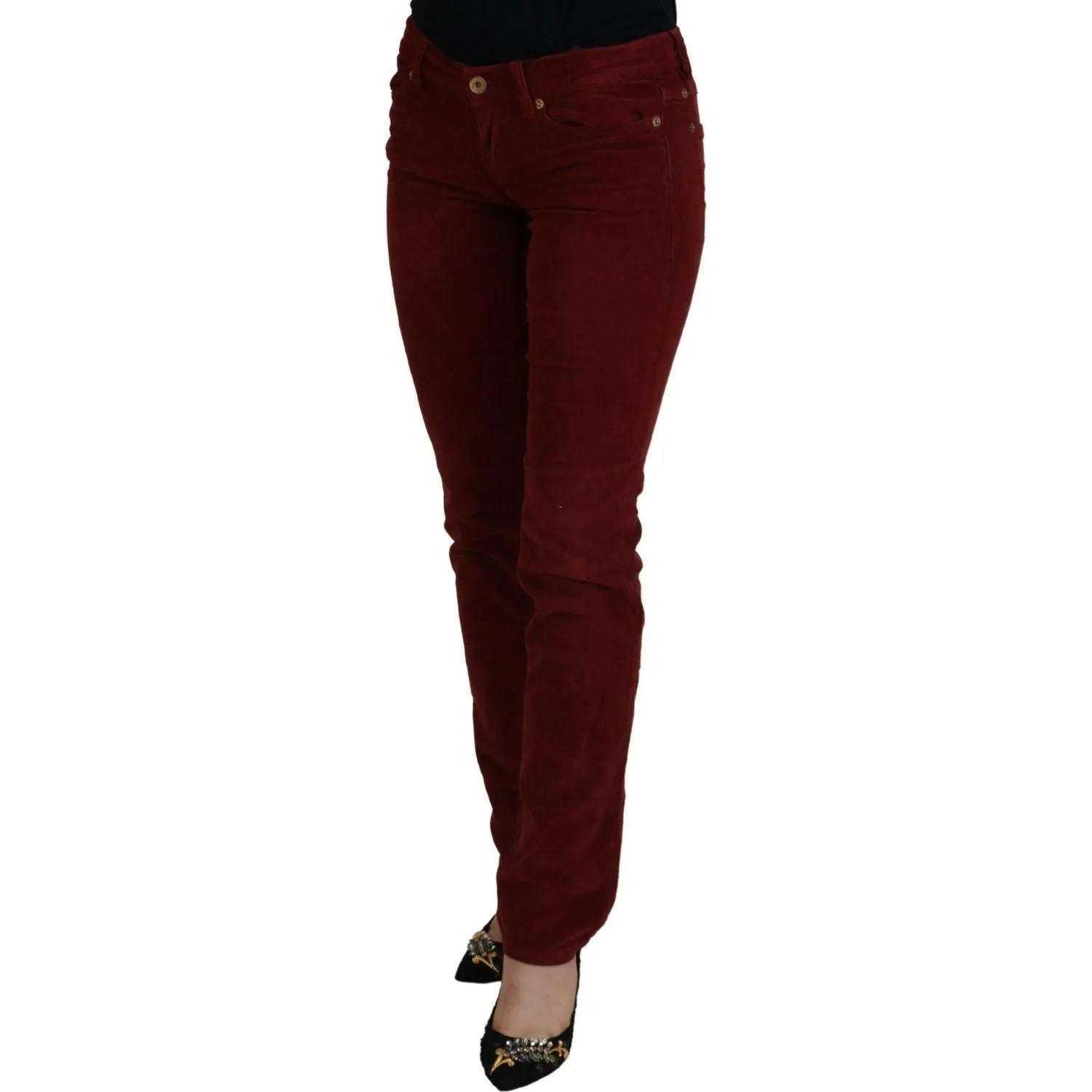 Dolce & Gabbana Chic Maroon Corduroy Pants