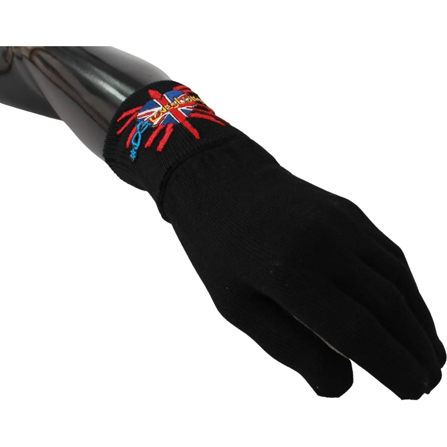 Dolce & Gabbana Elegant Black Virgin Wool Unisex Gloves